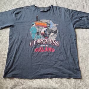 Guinness Dublin Ireland Mens T-Shirt Graphic Print Blue Short Sleeve Crew Neck